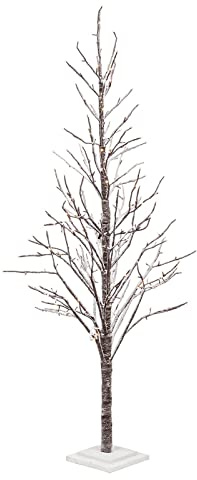 Magie di Natale Albero luminoso Glad, Ramo con led a luce calda Decorazione da interno (180 cm, Marrone Innevato)
