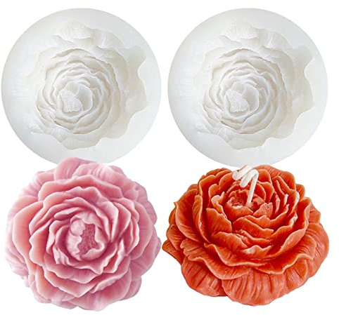 2 st blomformar silikon ljus tvål formar blomma silikon fondant form 3D pion tårta godis gelé chokladform dekoration bakverktyg