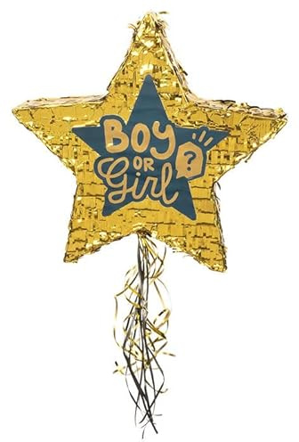 NEU Piñata/Pinata Boy or Girl, Gender Reveal, Stern gold, ca. 44cm