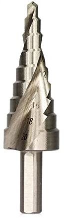 1pcs Pagoda Drill Tornillo Hexagon Terradero Herramienta de perforación HSS Groove espiral Madera Metal Metal Paso Paso de taladro,4-20mm