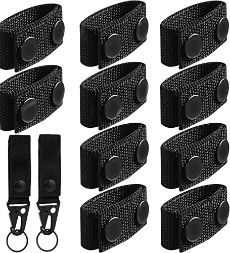 Norhogo 10 Stück Gürtelschlaufen, Duty Belt Keeper Polizei Gürtelhalter, Nylon Gürtelhalter Mit 2 Stück Karabiner Für Camping Wandern Outdoor Aktivitäten