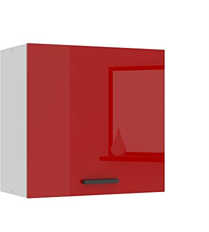 Belini Hängeschrank Küche, Küchenschränke SG. Breite 60 cm. Oberschrank mit 1 Tür, Küchenhängeschränke, Wandschrank Hängend, Rot Hochglanz