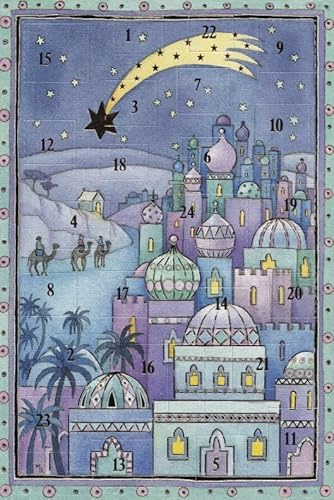 Adventskalender-Grußkarten Stern von Betlehem 5 Stück Weihnachten