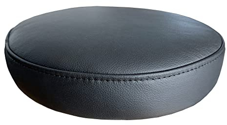 Schwarzes Echtleder Barhocker Ersatzsitz mit 15mm Sperrholz Sitzkissen Lederkissen Rund Sitzpolster fur Barstuhl Barhocker Echt Leder Polster Kissen Sitzauflage Auflage (Durchmessern 40 cm)