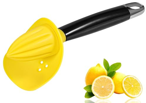 Obsoorth Handheld Lemon Squeezer Portable 4 in 1 Max Extract Manual Citrus Reamer with Stainless Steel Zester Peeler Channel Knife Seed Catcher for Juicer Cocktails Drinks