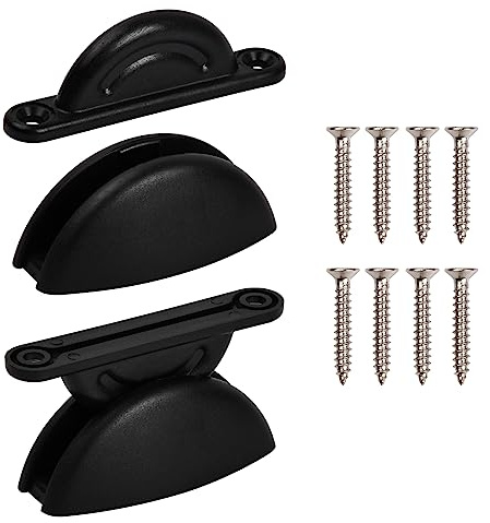 2 Stück Türfeststeller Wohnmobil, Wohnwagen Kunststoff Türhalter Türstopper mit Schrauben Nylon für Caravan, Boot, Camping Zubehör (Schwarz)