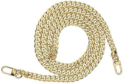 YdseozOA Geldbörsen-Kettenriemen, 120 cm, Metall, Umhängetasche, Handtasche, Umhängetasche, Kette, Ersatz, DIY-Damen-Geldbörse mit Metallschnalle (Gold)