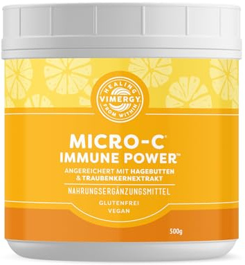 Vimergy Micro-C Immune Power* – 500g, 278 Porciones – Vitamina C en Polvo, 1000 mg – Ácido Ascórbico Amortiguado – Fórmula Vegana Sin Gluten