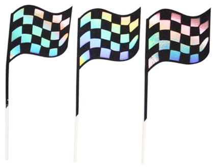 TOPBATHY 18 Stk Vorspeisenauswahl Checkered Flag Picks Dessert-Topper Papierbecher Flaggen Cupcake-Picks Kuchenverzierung kariert Pappbecher Muffin Zylinder schmücken