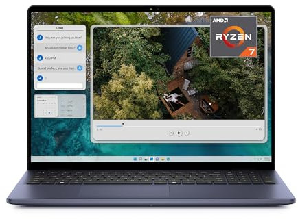 Dell Inspiron 16 5645 Ordenador Portátil de 16 16:10 FHD+, AMD Ryzen 7 8840U, 16GB RAM, 1TB SSD, AMD Radeon Graphics, Windows 11 Home, Teclado retroiluminado QWERTY español Azul Medianoche