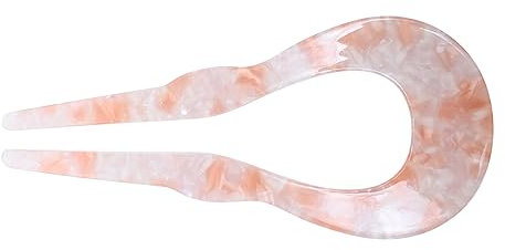 Healeved Forcina Stile Tradizionale a u Fermaglio Per Capelli Bastoncino Per Acconciature Raccolte Grande Onda Rosa Arancione
