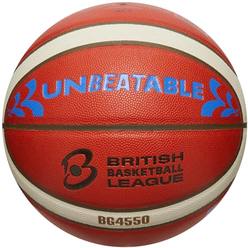 Molten Basketball, unschlagbarer B6G4550, offizieller BBL British Basketball League Matchball, Verbundleder, Innenbereich, Größe 6, für Jungen im Alter von 12–14 Jahren, Mädchen ab 14 Jahren und