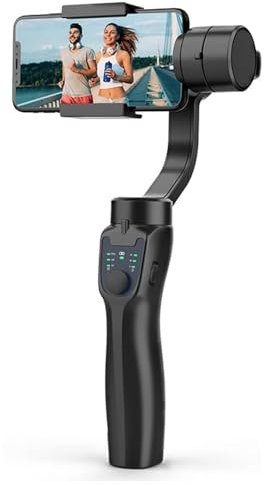 Smartphone Gimbal, 3-axlig Gimbal Stabilizer för telefonkamera, Anti Shake Video Recording Stabilizer, FPV & 3 Lock Mode, Bluetooh Control, Intelligent Gimbal för videoinspelning