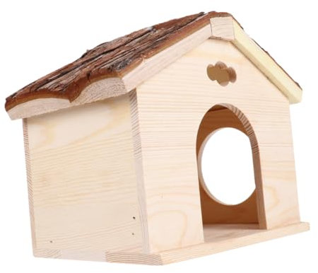 BELLIFFY Cabane Bois pour Cochon Refuge pour Écureuil Maison Bois pour Petit Animal Cachette pour Chinchilla