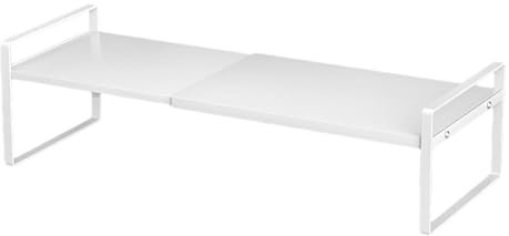 Jvjggag Counter Shelf, Kitchen Shelf, Shelf Organizer, Adjustable Sink Shelf Riser, Expandable Kitchen Microwave Shelf for Optimal Storage Adjustable Sink Shelf Riser for Counter Organization
