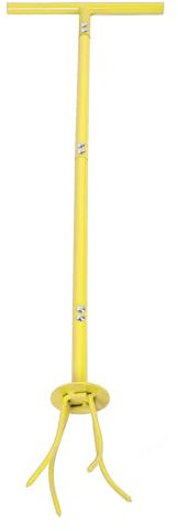 Fyearfly Artiglio da giardino Twist Tiller, strumento da giardino Artiglio mano Coltivatore manuale manico lungo in acciaio inox, giallo
