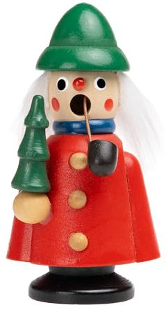 SIKORA Kuttenmännchen Mini Räuchermännchen aus Holz Räucherfigur Deko Weihnachtsfigur - RM-K, Farbe/Modell:K05 Förster rot, Höhe in cm:Höhe ca. 9 cm