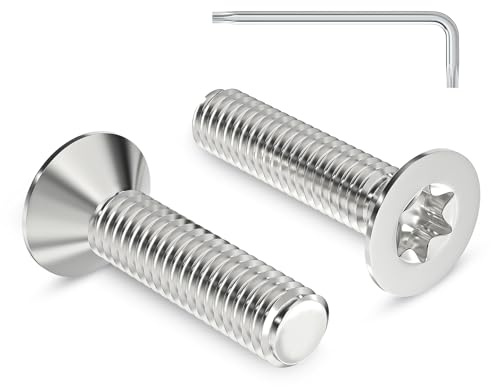 Zuyya 20 Stück M4 x 16 mm Senkschrauben Torxantrieb Edelstahl A2 Schrauben Vollgewinde mit Torx Schlüssel