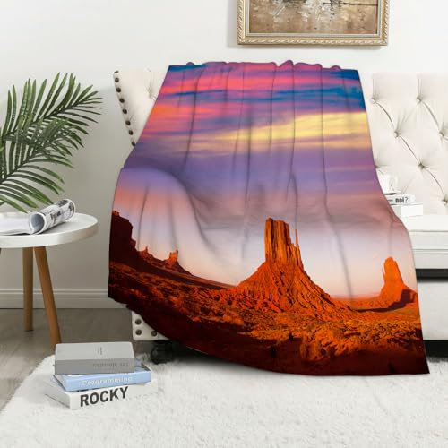 MAAPCHP Kuscheldecke Flauschig Decke Fleecedecke USA, Monument Valley West Mitten und M Wohndecke Warm Winter Weich,Decke Couch Blanket,Wohn- & Kuscheldecken 100 x 130 cm,Sofa überwurfdecke