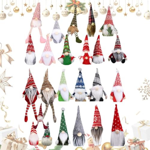 Adventskalender Gnome - Mit 24 Wichtel-Anhängern | Interaktive Aktivität Für 2025 Für Kinder Erwachsene Familien Freunde