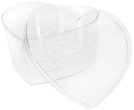 JUMPLAWN Caja de Acrílico Transparente Solución Delicada Forma de Corazón para Embalaje de Flores Preservadas para Bodas y San Valentín