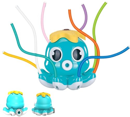 Nybhyjka Outdoor Sprinkler for Kids,Octopus-Shaped Yard Sprinkler with 8 Swinging Tubes - Outdoor Water Sprayer Garden Toy for Ages 3+ Boys Girls Beach Pool Patio Backyard Park Picnic Birthday