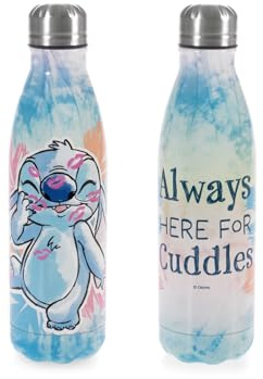 H&H Bottiglia Termica, per Bambini e Adulti, Borraccia in Acciaio Inox, Decoro Stitch Cuddles - 0,5Lt, Isolamento Termico, Design Unico, Ideale per Sport e Tempo Libero, Idea Regalo