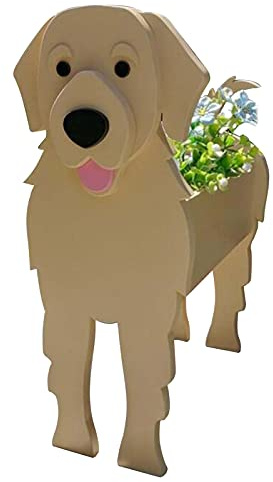 Fioriera in legno fatta a mano per piante da interno, ideale per gli amanti delle piante, per gli appassionati di cani, lavorazione artigianale unica e intricata, contenitore completo per piantare