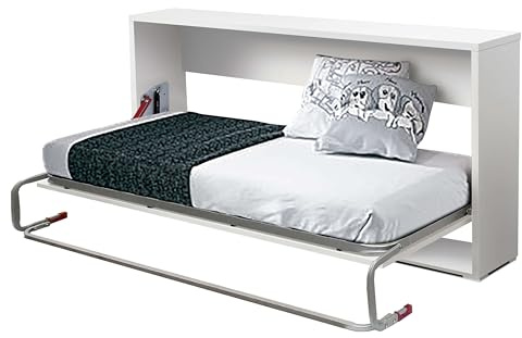Miroytengo Cama Nido Abatible Dormitorio Juvenil Color Blanco 90x190 cm Mueble Habitación Infantil Moderna (Colchón NO Incluido)