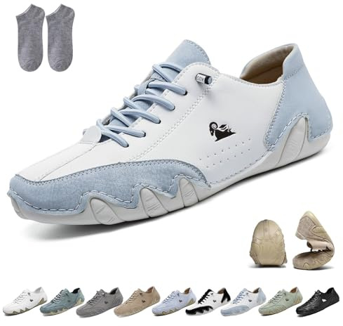 Zapatos Descalzos - Ergonómicos E Impermeables Ldeck Para Aliviar El Dolor Al Aire Libre Ligeros Cómodos Transpirables Antideslizantes Para Caminar Hacer Senderismo Zapatillas Ortopédicas Unisex(White