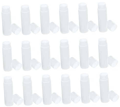 IWOWHERO 50stücke Lippenbalsam-tuben Aus Polypropylen Lippenstift-tuben Mit Kappen Transparente Tube Weiße Kappe Leerer Lippenbalsambehälter Mit Druckradmechanismus