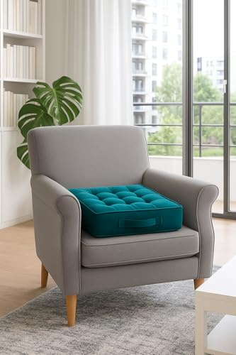 JOROBA Booster Cushion for Armchairs – Extra Height Seat Riser for Elderly – Dining & Office Chair Support Pad – Comfort Seat Cushion for Posture, Pregnancy & Post-Operative Recovery (Teal)