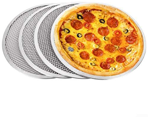 Confezione da 4 teglie per pizza in acciaio inox con fori, 30,5 cm, per cottura in forno da cucina commerciale (30,5 cm)