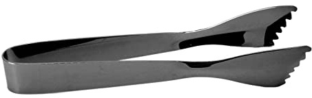Eiszange Edelstahl, Lebensmittelgeeignet, Verdicktes Edelstahl, Rutschfest, Kupferbeschichtet, Küchenzange Für Zuhause Und Bar - Sicheres Greifen, Vielseitig Einsetzbar, (Schwarz plattiert)