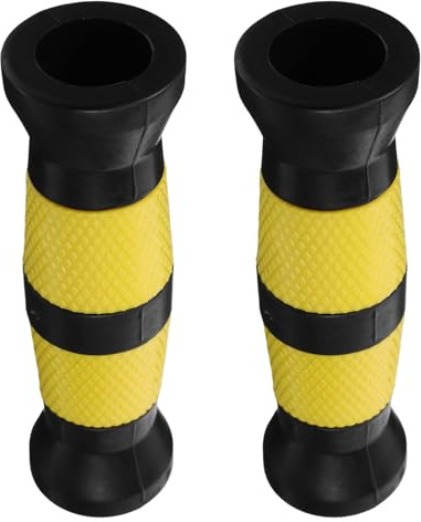 PRETYZOOM Protezione Impugnature per Bilanciere 2 Pezzi in PVC Antiscivolo Nero e Giallo, Coperture Ergonomiche per Manubri da Palestra, Accessori Fitness per Allenamento Stabile
