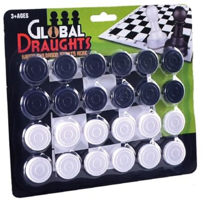 Happium Dama classica per bambini e adulti, gioco tradizionale per la famiglia, tavola pieghevole, istruzioni incluse (lingua italiana non garantita)