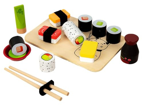 Pretend Sushi Set - Lekmat köksleksak, handgjorda falska måltidsbitar, kreativt rollspelsmatlagningskit, färgglada simuleringsmatartiklar | Födelsedagsklassrum Förskolebarn Fantasifullt lärande kul
