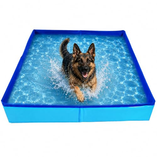 HIKLINK Hundepool Faltbar 50 × 50 × 10 cm Quadratisch für Hunde und Katzen | Ohne Aufblasen, platzsparend klappbar, ideal für kleine Hunde und Katzen, als Planschbecken oder Abkühlung
