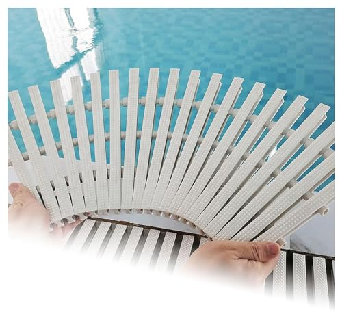 WEKONUMEX Rejilla de Drenaje de Piscina de PVC, Paquete múltiple, Rejilla de desbordamiento empalmable for Drenaje Interior y Exterior, baños, Piscinas(25x 100cm,8pcs)