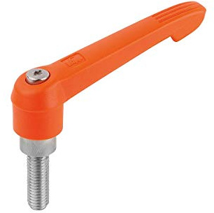 KIPP Klemmhebel Gr.4 M12x50 Kunststoff, orange RAL2004, 1 Stück, Reinorange RAL2004, K0270.4122X50