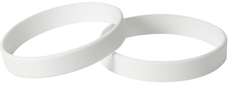 Plain White Coloured Silicone Sports Arm Exercise Wristband Bracelets Rubber Wrist Bands Party Accessories For Men Women Boys Girls (Pack of 2)