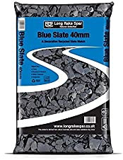 Suregreen Blue Slate Chippings 40mm | 20kg Bag of Decorative Aggregates for Garden Borders, Gravel Paths, Landscaping, Rockeries & Outdoor Features