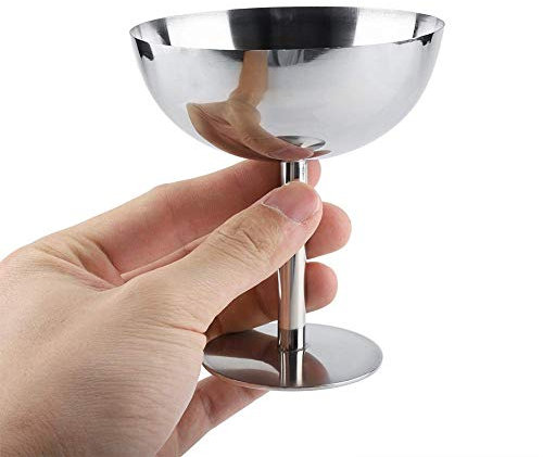 Tazze di gelato in acciaio inox che servono ciotole per dessert per budino di frutta insalata(Alto)