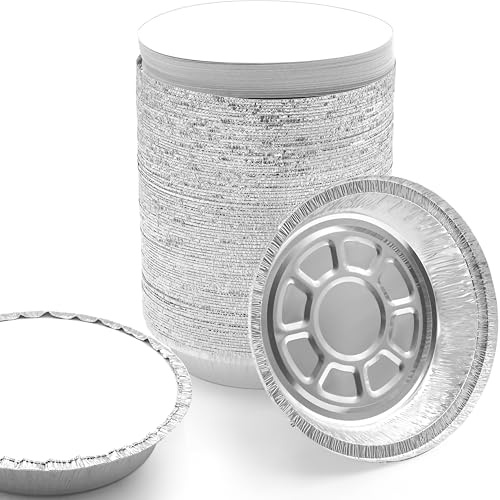 Spare Essentials (55 Pack) 7 Round Foil Pans with Lids - Small Aluminum Pans - Freezer & Oven Safe Round Aluminum Pans with Lids - Takeout Containers for Baking, Roasting, Air Fryer Food Storage