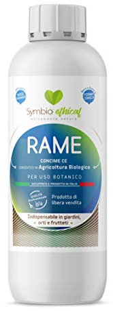 SYMBIOETHICAL - RAME, Concime CE Liquido con Rame Ionico e Boro, Fertilizzante per Agricoltura Biologica, Made in Italy, 500 ml