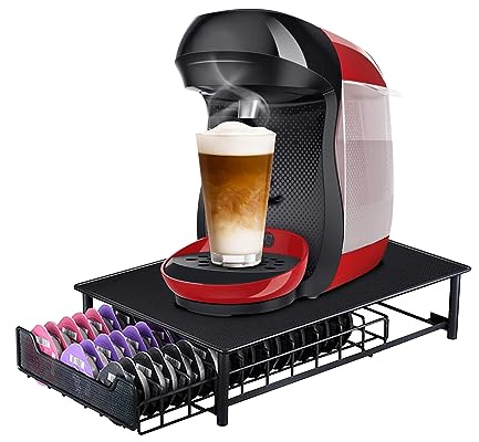 Greensen Kaffee Kapselhalter Kapselständer mit Netzförmigen Fächern Kaffeekapseln Halterung mit Schublade 54 Kapseln Stapelständer Schubladenbox zur Aufbewahrung von Kaffeekapseln