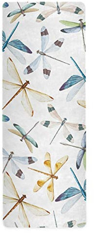 RELEESSS Wasserfarben Libelle Reise Yogamatte rutschfest leicht faltbar Übungsmatte für Yoga Pilates Gym Bodenübungen