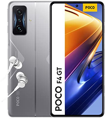 POCO F4 GT 5G - Smartphone 8+128GB, display AMOLED E4 120Hz 6,67, Snapdragon 8 Gen 1, tripla fotocamera 64MP, 4700mAh HyperCharge 120W, Knight Silver (IT) Alexa mani libere
