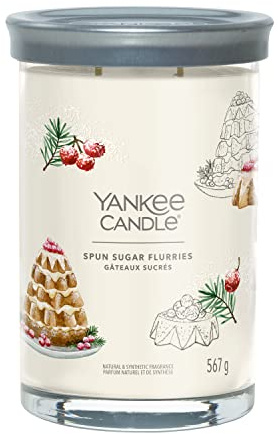 Yankee Candle Signature Duftkerze ; große Tumbler-Kerze mit langer Brenndauer „Spun Sugar Flurries“ ; Soja-Wachs-Mix ; Perfekte Geschenke für Frauen