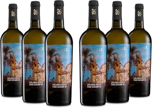 Brumale Vino Bianco Grecanico Pinot Grigio Terre Siciliane IGT, Gusto Ricco e Profumo Fruttato, 12% Vol, Confezione con 6 Bottiglie da 750 ml